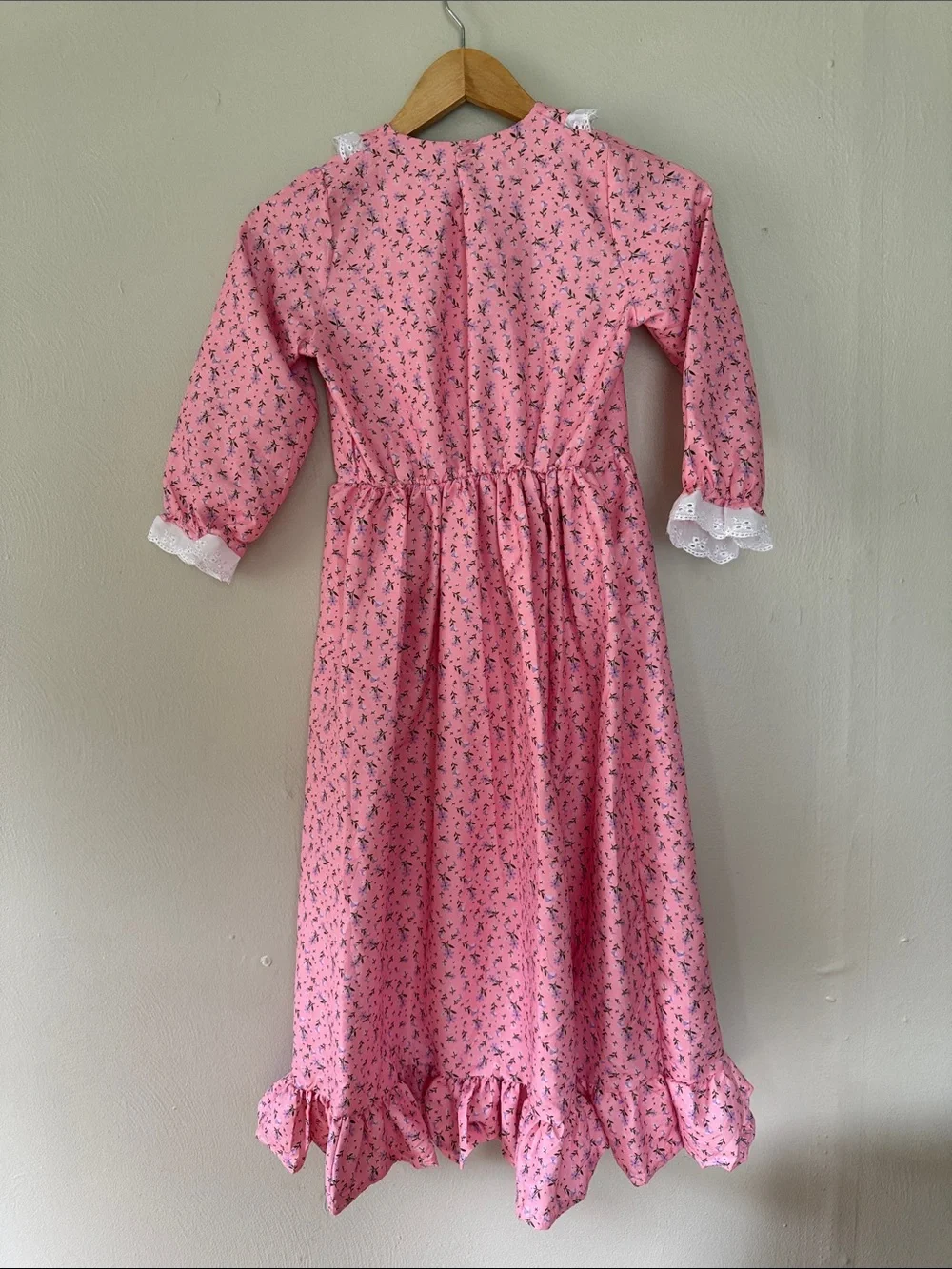 Girls Pink Floral costume with Lace Trim youth large